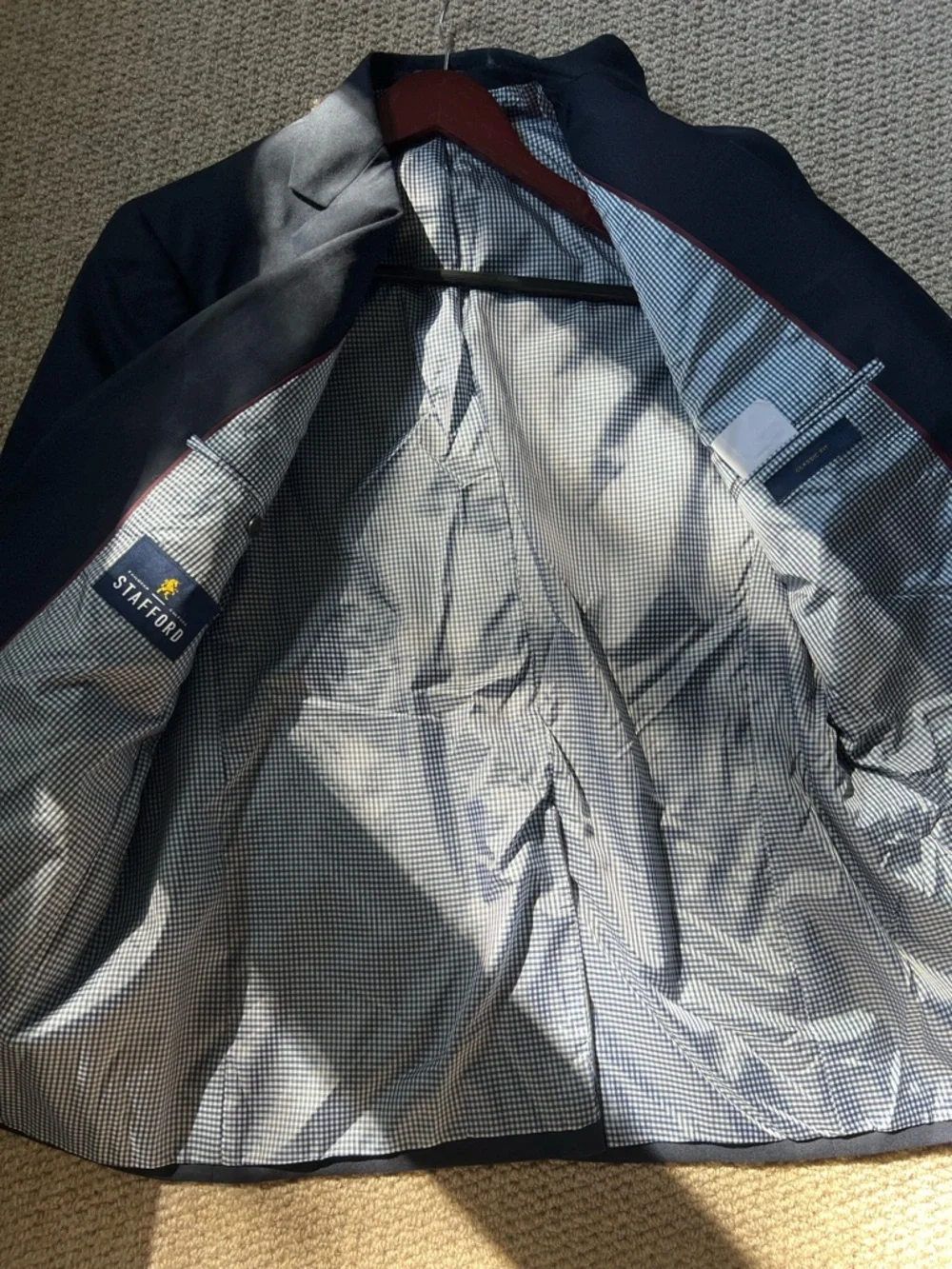 Stafford Dark Navy Sport Coat with Gold Buttons